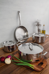 Tramontina 4pcs Grano Tri-Ply Stainless Steel Cookware Set with Lids in Silver