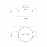Tramontina 4pcs Grano Tri-Ply Stainless Steel Cookware Set with Lids in Silver