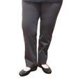 Womens Straight Leg Bengaline Pull On Stretch Work Pants Ladies Bottoms Ponte - Charcoal - Small (10-12)