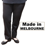 Womens Straight Leg Bengaline Pull On Stretch Work Pants Ladies Bottoms Ponte - Charcoal