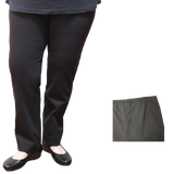 Womens Straight Leg Bengaline Pull On Stretch Work Pants Ladies Bottoms Ponte - Black