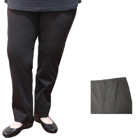 Womens Straight Leg Bengaline Pull On Stretch Work Pants Ladies Bottoms Ponte - Black