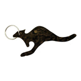 Jacaru 6526M Kangaroo Shape Leather Keyrings - 5 Pack (Mixed Shades Made in Australia)