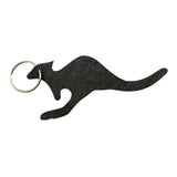 Jacaru 6526M Kangaroo Shape Leather Keyrings - 5 Pack (Mixed Shades Made in Australia)