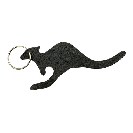 Jacaru 6526M Kangaroo Shape Leather Keyrings - 5 Pack (Mixed Shades Made in Australia)