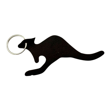 Jacaru 6526M Kangaroo Shape Leather Keyrings - 5 Pack (Mixed Shades Made in Australia)