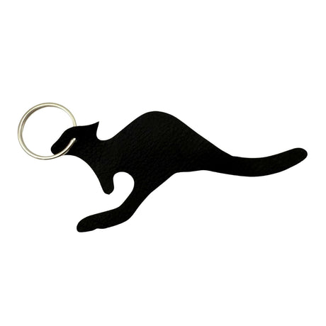 Jacaru 6526M Kangaroo Shape Leather Keyrings - 5 Pack (Mixed Shades Made in Australia)