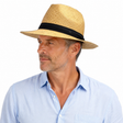 MELBOURNE HATS Trilby Ecuadorian Palm Straw Hat Handwoven Summer Panama Fedora - Putty - Large (59cm)
