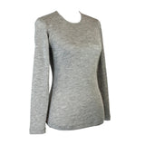 idyl Womens Pure Wool Long Sleeve Top - Grey Marle - Knit Base Layer (Made in Australia)