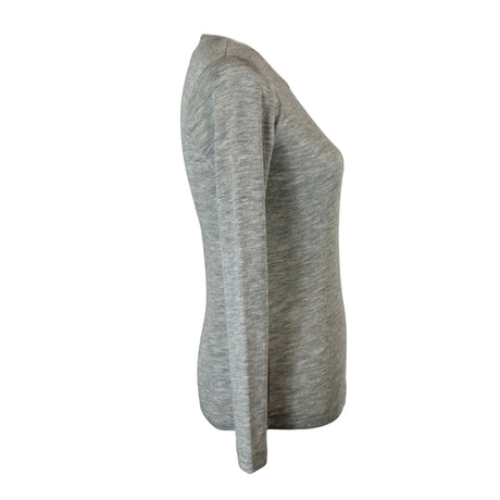 idyl Womens Pure Wool Long Sleeve Top - Grey Marle - Knit Base Layer (Made in Australia)