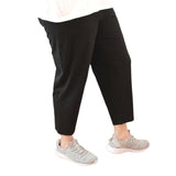 idyl Womens 100% Cotton Crop Pants - Black (Relaxed Fit Leggings)