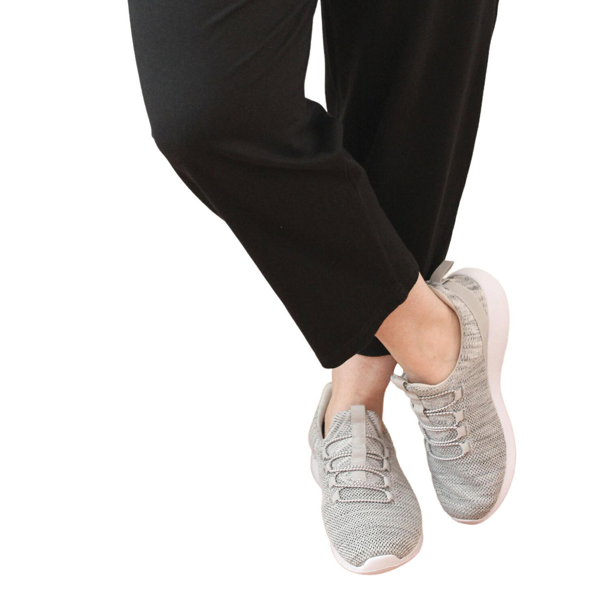 idyl Womens 100% Cotton Crop Pants - Black (Relaxed Fit Leggings)