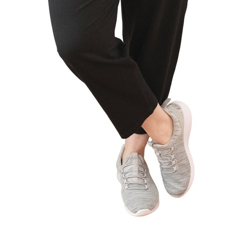 idyl Womens 100% Cotton Crop Pants - Black (Relaxed Fit Leggings)