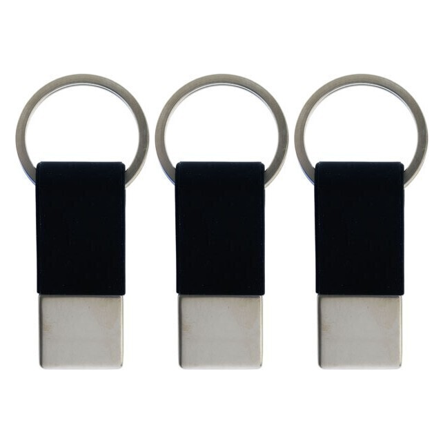 3x Coda Key Tag Pack - Black (School Bag and Luggage Keyring)