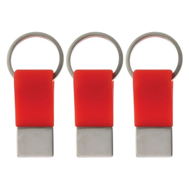 3x Coda Key Tag Pack - Red (School Bag/Badge/Travel Luggage Keyring)