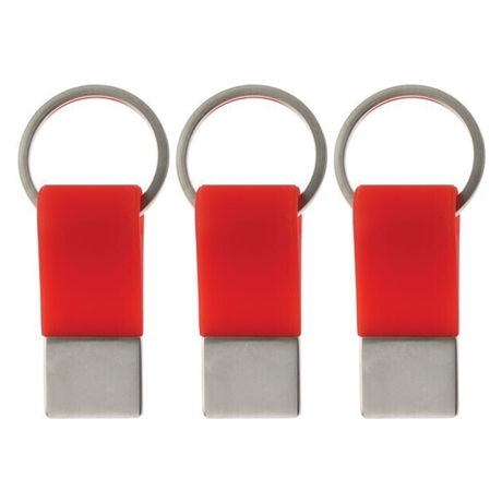 3x Coda Key Tag Pack - Red (School Bag/Badge/Travel Luggage Keyring)