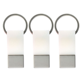 3x Coda Key Tag Pack - White (School Bag, Badge and Travel Luggage Keyring)
