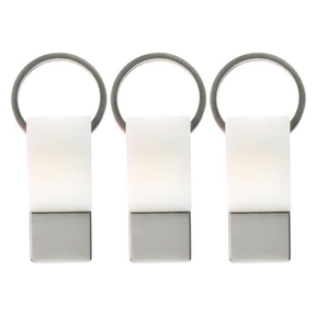 3x Coda Key Tag Pack - White (School Bag, Badge and Travel Luggage Keyring)