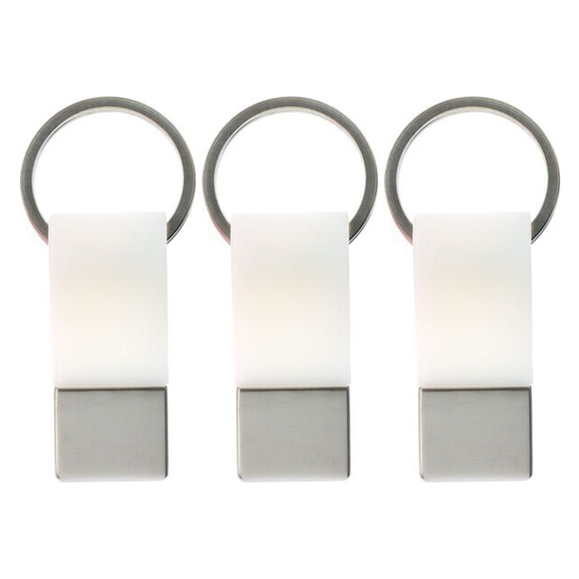3x Coda Key Tag Pack - White (School Bag, Badge and Travel Luggage Keyring)