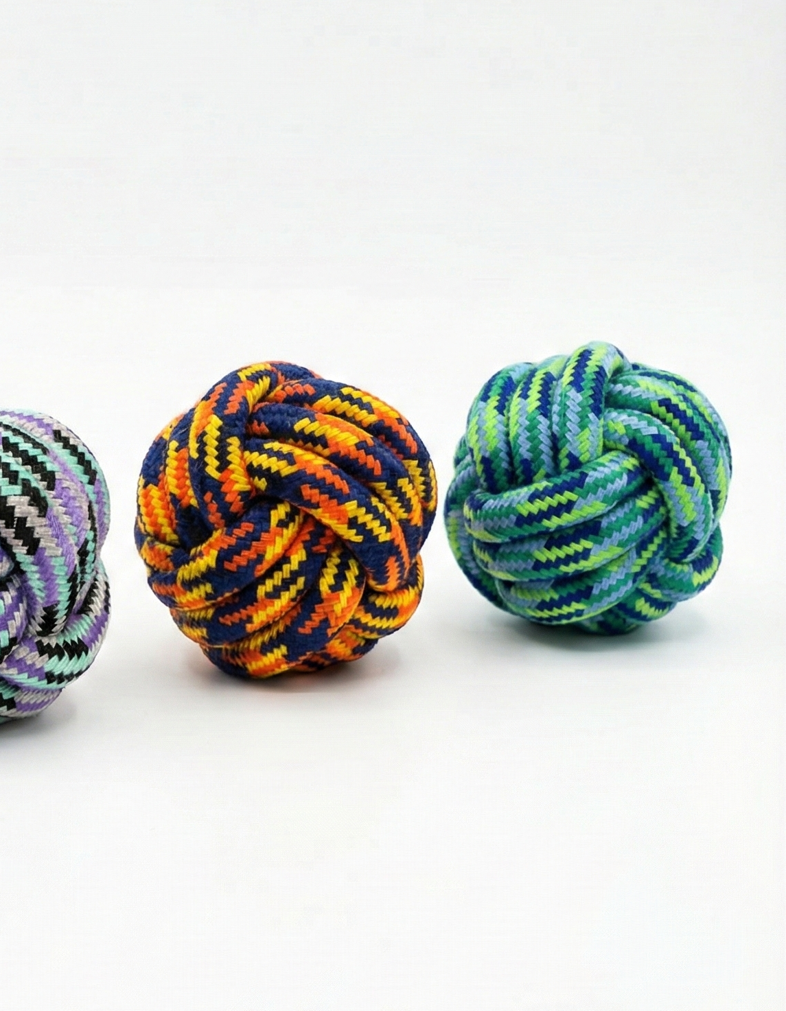 1x Dog Toy Rope Ball - Assorted Colours