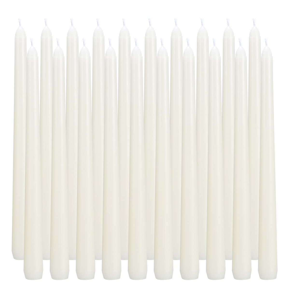48x Ivory Tapered Dinner Candles 25cm Bulk Pack - Unscented (Tall Wedding Table Candles)
