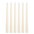 4x Tapered Dinner Candles Unscented Taper Wedding Candle 25cm in Ivory