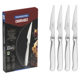 Tramontina Churrasco 4pc Steak Knife Set - Stainless Steel Tempered Blades