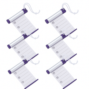 6x Funky Luggage Cylinder Tag Rollout Label for Address Details - Silver/Blue