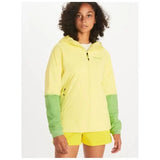 Marmot Womens Novus LT Hybrid Hooded Jacket - Light Yellow/Kiwi (Insulated Midlayer)