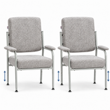 2x Charlie Height Adjustable High Seat Chair w/ Armrests - Grey (Orthopaedic Mid Back)