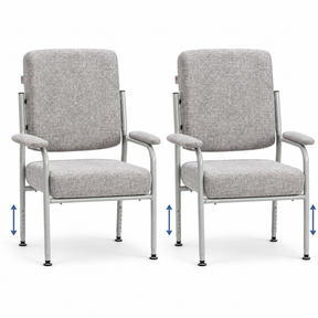 2x Charlie Height Adjustable High Seat Chair w/ Armrests - Grey (Orthopaedic Mid Back)