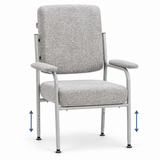 2x Charlie Height Adjustable High Seat Chair w/ Armrests - Grey (Orthopaedic Mid Back)