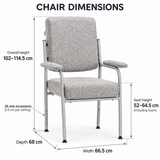 Charlie Height Adjustable High Seat Chair w/ Armrests - Grey (Orthopaedic Mid Back)