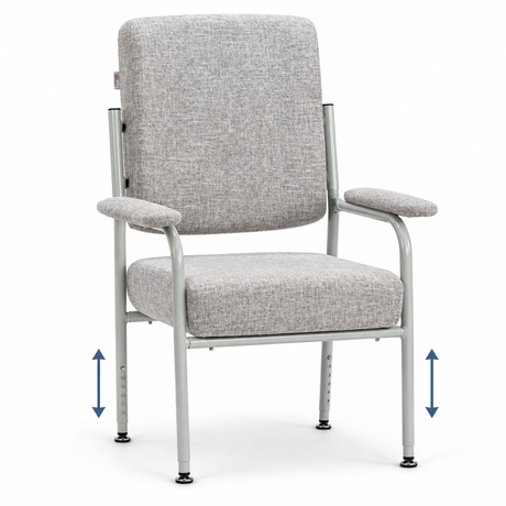 Charlie Height Adjustable High Seat Chair w/ Armrests - Grey (Orthopaedic Mid Back)