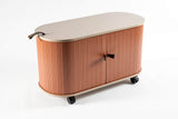 UFOU Mobile Roller Shutter Cabinet - Storage with Adjustable Shelves & Wheels - Red