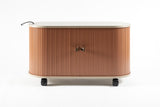 UFOU Mobile Roller Shutter Cabinet - Storage with Adjustable Shelves & Wheels - Red