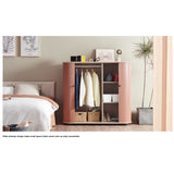 UFOU Mobile Roller Shutter Cabinet - Storage with Adjustable Shelves & Wheels - Brown