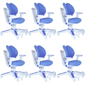 6x Ergonomic Study Chairs for Kids - Height Adjustable - Blue