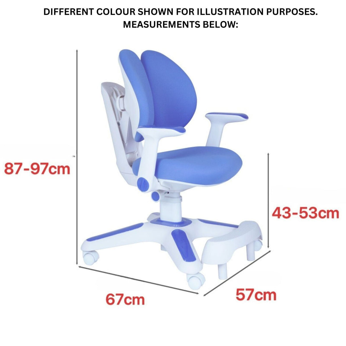 2x Ergonomic Study Chairs for Kids - Height Adjustable - Pink