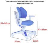 2x Ergonomic Study Chairs for Kids - Height Adjustable - Pink