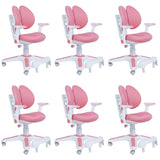 6x Ergonomic Study Chairs for Kids - Height Adjustable - Pink