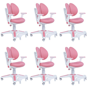 6x Ergonomic Study Chairs for Kids - Height Adjustable - Pink