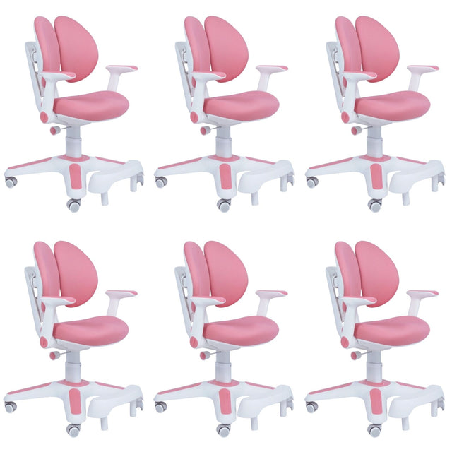 6x Ergonomic Study Chairs for Kids - Height Adjustable - Pink