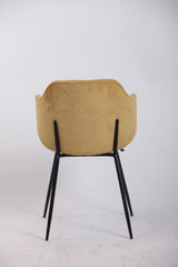 Set of 6 Corduroy Dining Chairs - Mustard Yellow