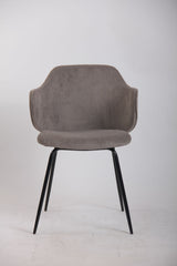 Set of 2 Corduroy Dining Chairs - Grey