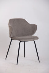 Set of 2 Corduroy Dining Chairs - Grey