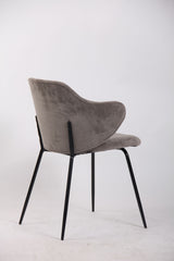 Set of 4 Corduroy Dining Chairs - Grey