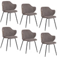 Set of 6 Corduroy Dining Chairs - Grey