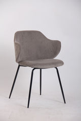 Set of 2 Corduroy Dining Chairs - Grey