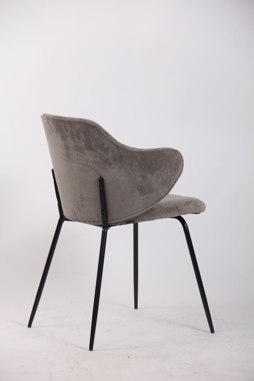 Set of 2 Corduroy Dining Chairs - Grey